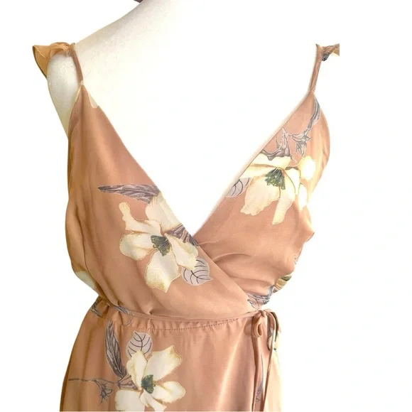 LULUS Rusty Rose High Low Maxi Wrap Dress  Size Adjustable S Boho Wedding Guest - Picture 7 of 11